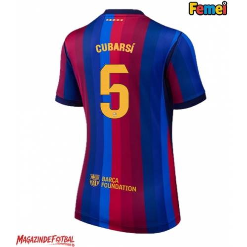 Barcelona Pau Cubarsi #5 Tricou Fotbal Replică 2026-27 Femei Acasa Barcelona Pau Cubarsi #5 Tricou Fotbal Replică 2026-27 Femei Acasa